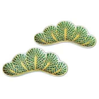 Новогодняя закуска Японская сервировка блюд Японский набор парных столовых приборов Lucky Arita Sachi, Тарелка, Тарелка, 25 см, Столовые приборы, Шарм, Мацуба, Посуда, зелёный