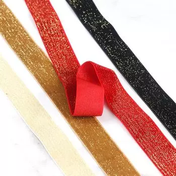 Новогодняя золотая бархатная серебряная бархатная лента с одной стороны, красная лента для волос, заколка для волос, бант, цветная тесьма, украшение для дома 0.6cm*10 yards