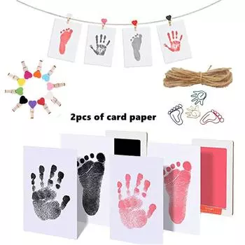 Новорожденный ребенок Чистый сенсорный чернильный коврик для отпечатков ладошек и ножек Мемориальный набор Нетоксичный бесчернильный штамп с отпечатками лап для собак и кошек Подарок M розовый