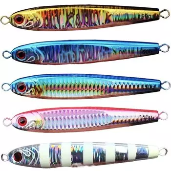 nowtaba Metal Major Fishing Sniper Sea Blade 5 Pieces Jigs, Lures, Jigs, Sabiki, Bass, Flounder, Jigging, 80g,