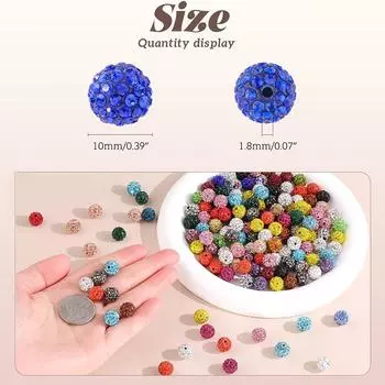 Новые 100 шт. 10 мм бусины из страз оранжевые блестящие круглые шарики шамбала для рукоделия