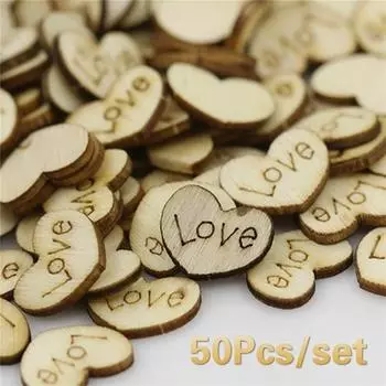 Новые 100 шт. деревенское деревянное сердце любви свадебный стол разбросанные украшения ремесла