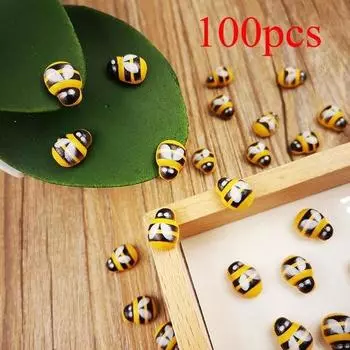 Новые 100 шт./пакет 3D деревянные животные мини-наклейки в виде пчелы украшения стен на холодильник Скрапбукинг