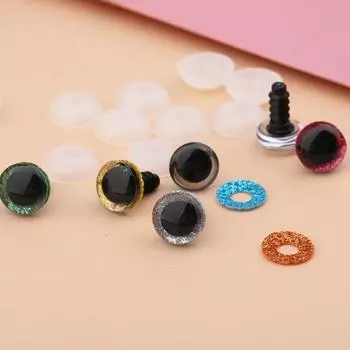 Новые 100 шт. Пластиковые блестящие безопасные игрушечные глаза нетканые материалы с шайбами кукольные глазные яблоки для игрушек ремесла животных кукол изготовление аксессуаров 9MM циан