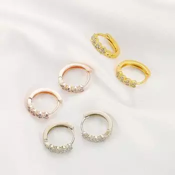 Новые 10 мм круглые серьги-кольца с цирконом CZ для женщин, циркон в форме сердца, богемные маленькие круглые серьги цвета розового золота, серебра