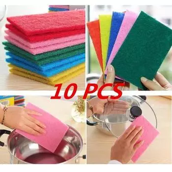 Новые 10 шт., чистящие подушечки, ткань для мытья посуды, полотенце, красочный скраб для мытья дома
