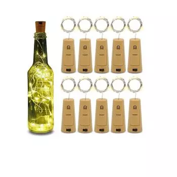 Новые 10 шт. Светодиодные гирлянды-феи в бутылках с пробками для свадебной вечеринки, Рождества, 2 м проволоки