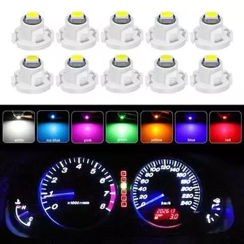 Новые 10 шт. T3 T4.2 T4.7 индикаторные лампы для салона автомобиля, суперяркие светодиодные лампы для приборной панели Canbus 3030SMD 12 В, автомобильная лампа T3 красный