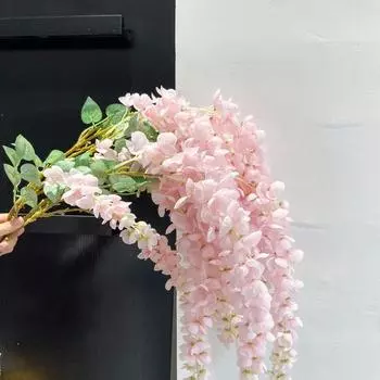 Новые 110 см искусственные цветы 5 вилок подвесные глицинии искусственный цветок гибкие разноцветные декоративные цветы для дома фиолетовый