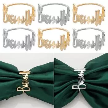 Новые 12-1 шт. кольца для салфеток «Бисмиллах» из золотого сплава, держатель для салфеток с буквами, мусульманские, исламские, украшения для вечеринок на Рамадан Карим, подарки на Ид Мубарак 1PC золотой