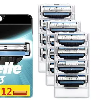 Новые 12 шт. Gillettee Mache 3 лезвия для бритья мужские кассеты для бритья сменные лезвия для бритья