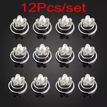 Новые 12 шт. свадебные шпильки для волос с завитками, спиральными завитками в виде цветка