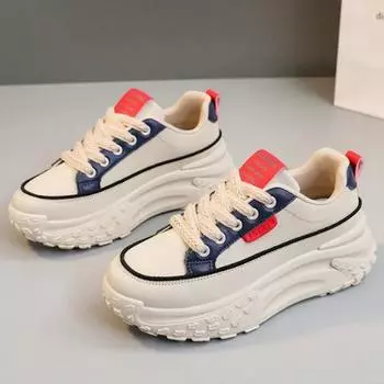 Новые 2025 массивные женские кроссовки весна-осень модные студенческие повседневные спортивные женские туфли на толстой подошве 5 см Zapatillas De Mujer 35 синий