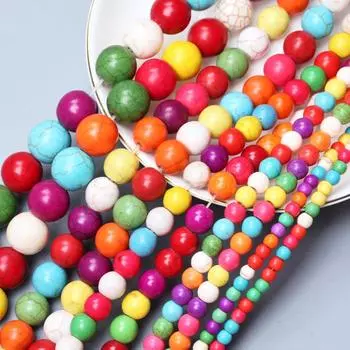 Новые 20-60 шт. россыпью бусины смешанного цвета бирюзовый круглый натуральный камень для изготовления ювелирных изделий своими руками брелок ожерелье ручной работы браслет случайного цвета 4mm 60Pcs