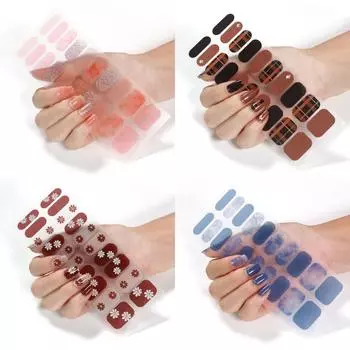 Новые 20 лаков для ногтей, наклейки для ногтей, 3D, имитация горячего золота, бриллиантовые наклейки для ногтей, все прилагаемые аксессуары