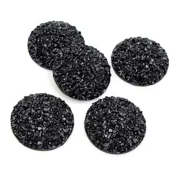Новые 20 шт. 20 мм блестящие смоляные круглые неровные поверхности плоские стразы украшения DIY свадебные аппликации пуговицы W43 One Size чёрный