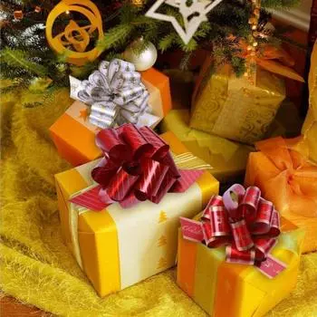 Новые 24/12 шт. рождественские банты на нитках большие 5-дюймовые подарочные банты лента для упаковки рождественских подарков флористика украшение цветочной корзины 12cm