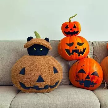 Новые 24 см Хэллоуин коричневые забавные тыквы плюшевые игрушки креативные тыквы фрукты овощи плюшевые игрушки милые мягкие игрушки подарки на Хэллоуин 24cmX33cm тыква