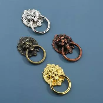 Новые 2 шт. антикварные ручки для мебели в виде зверя с головой льва, антикварная ручка из сплава для ящика шкафа, дверная ручка в стиле ретро