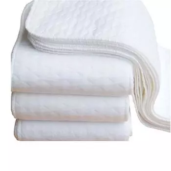 Новые 2 шт., белые хлопковые детские тканевые подгузники, моющиеся подгузники One Size белый