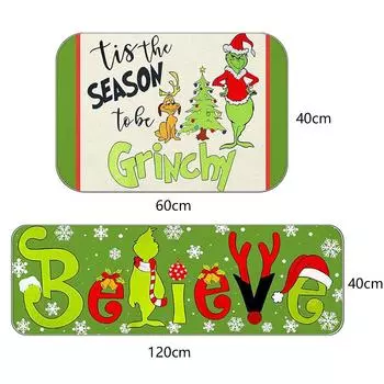 Новые 2 шт. Рождественские кухонные коврики и маты из полиэфирного волокна для украшения дома