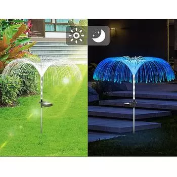 Новые 2 шт. Садовые фонари на солнечной батарее, светодиодные, 7 цветов, меняющиеся, колышек, свет медузы, для улицы
