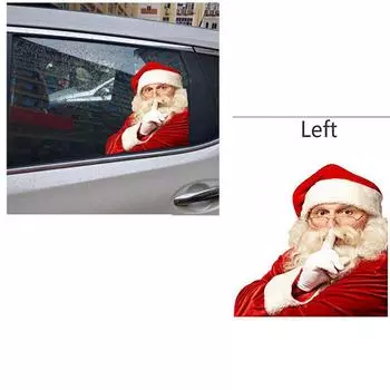 Новые 2 шт. Санта Клаус Рождество Смешная ПВХ наклейка Левая и Правая Наклейка на Боковое Стекло Автомобиля
