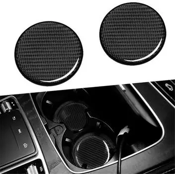 Новые 2 шт. Высококачественные Нескользящие Эластичные Прочные Настоящее Углеродное Волокно Автомобиль Авто Подстаканник Слот Нескользящий Коврик
