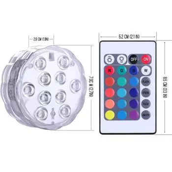 Новые 2xБеспроводные RGB огни для палубы лодки, работающие от батареек, водонепроницаемый светодиодный свет