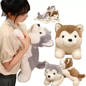 Новые 30-50 см плюшевые игрушки в виде сибирской хаски, мягкие игрушки, милые мягкие украшения для сна на день рождения, подарки about 30cm серый