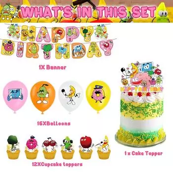 Новые 30 шт. Шлак Игры для мозга Украшения для вечеринки включают Топпер для торта Баннер Воздушный шар