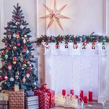 Новые 36 шт. Рождественские гномы Рождественские деревянные декоративные подвесные художественные наборы Праздничный домашний декор подарок