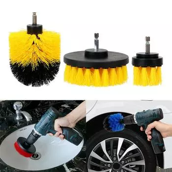 Новые 3 шт. Круглые Щетки для Дрели с Электрической Щетиной для Чистки Кузова Автомобиля Внедорожника Желтые