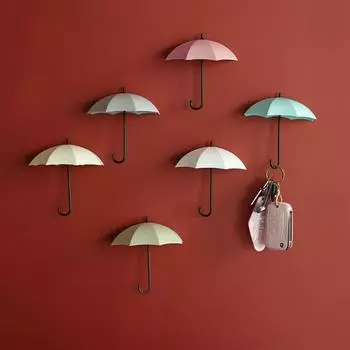 Новые 3 шт. Милые настенные крючки для зонтов, держатель для ключей, настенный крючок, вешалка, органайзер, прочная двусторонняя клейкая лента pink&green&blue