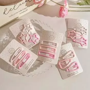 Новые 3 шт. модные заколки для волос для девочек кофейного цвета с геометрическим орнаментом в виде звезд, розовые заколки для волос для взрослых, милые женские аксессуары для волос