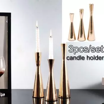 Новый 3 шт./компл. железный художественный металлический подсвечник золотой подсвечник романтический свадебный орнамент для фестиваля Cele