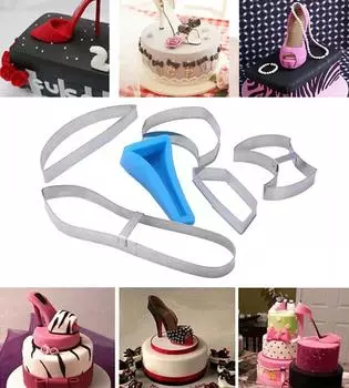Новые 3D-формы для торта из нержавеющей стали с высоким каблуком, силиконовые формы для выпечки, муссовые кольца, помадка, печенье, кексы, шоколад