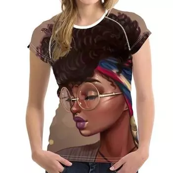 Новые 3D-принты в этническом стиле ретро футболки для женщин африканские девушки футболка уличная одежда с коротким рукавом Harajuku большие топы Y2k S