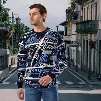 Новые 3D забавные английские буквы Принт мужские футболки с длинным рукавом с круглым вырезом Повседневный пуловер мужская одежда Большие размеры XS белый