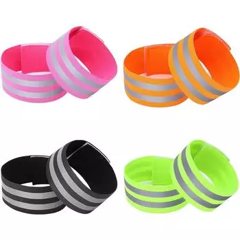 Новые 4 пары эластичных светоотражающих повязок для ночной ходьбы, езды на велосипеде и бега