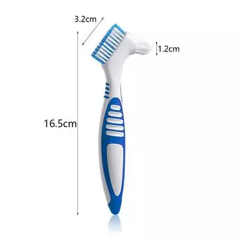 Новые 4 шт. двусторонние зубные щетки для зубных протезов для ухода за чисткой зубных протезов