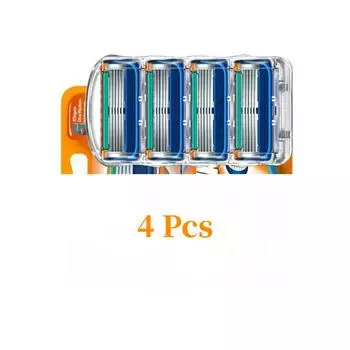 Новые 4 шт. лезвия для бритвы для мужчин, острый триммер, прямая бритва, ручная пятислойная бритва синий