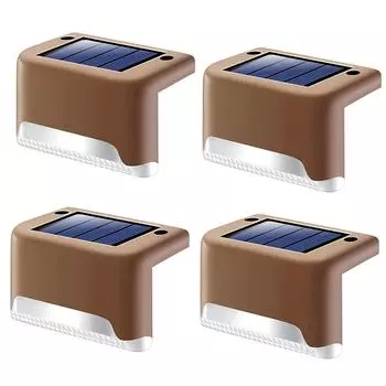 Новые 4 шт. RGB Солнечные светодиодные яркие палубные светильники для улицы, водонепроницаемые, для ступеней, украшение