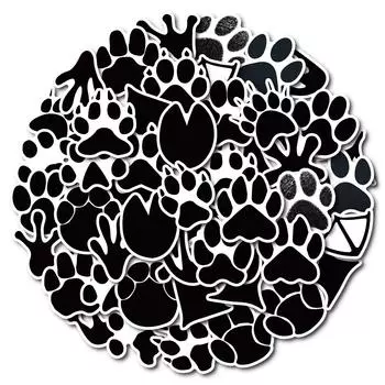 Новые 50 наклеек с граффити лап животных, водонепроницаемые декоративные наклейки для ноутбука, электромобиля, самоката