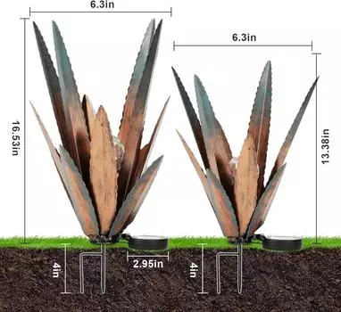 Новые 50 шт. Садовое художественное украшение Солнечные панели Антикоррозийные листья Стабильный колышек Солнечная лампа United States