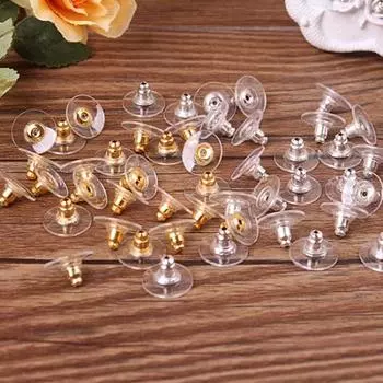 Новые 50 шт. заглушки для серег с подушечками для ювелирных изделий золотистый