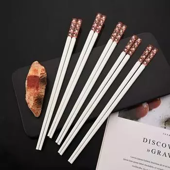 Новые 5/10 пар палочек для еды Amber Sakura Лепестки цветущей вишни Нескользящие палочки для суши Палочки для еды Экологичные палочки для еды