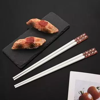 Новые 5/10 пар палочек для еды Amber Sakura Лепестки цветущей вишни Нескользящие палочки для суши Палочки для еды Экологичные палочки для еды