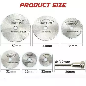 Новые 6 шт. дисков для циркулярной пилы с удлинительным стержнем для резки дерева, пластика, металла