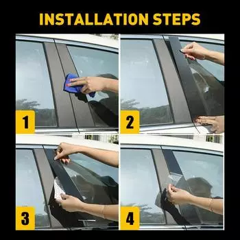 Новые 6 шт. Глянцевые черные накладки на стойки дверей и окон для Toyota Camry 2012-2017